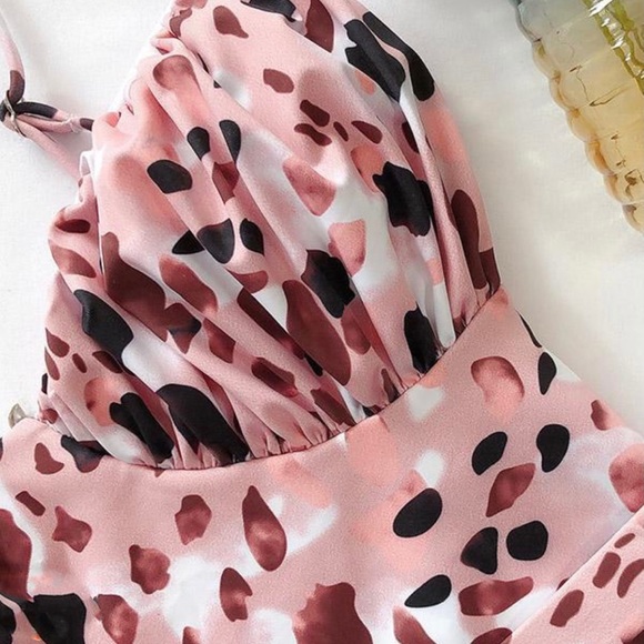 Sexy Leopard Waist Buckle One-Piece - Picture 2 of 3